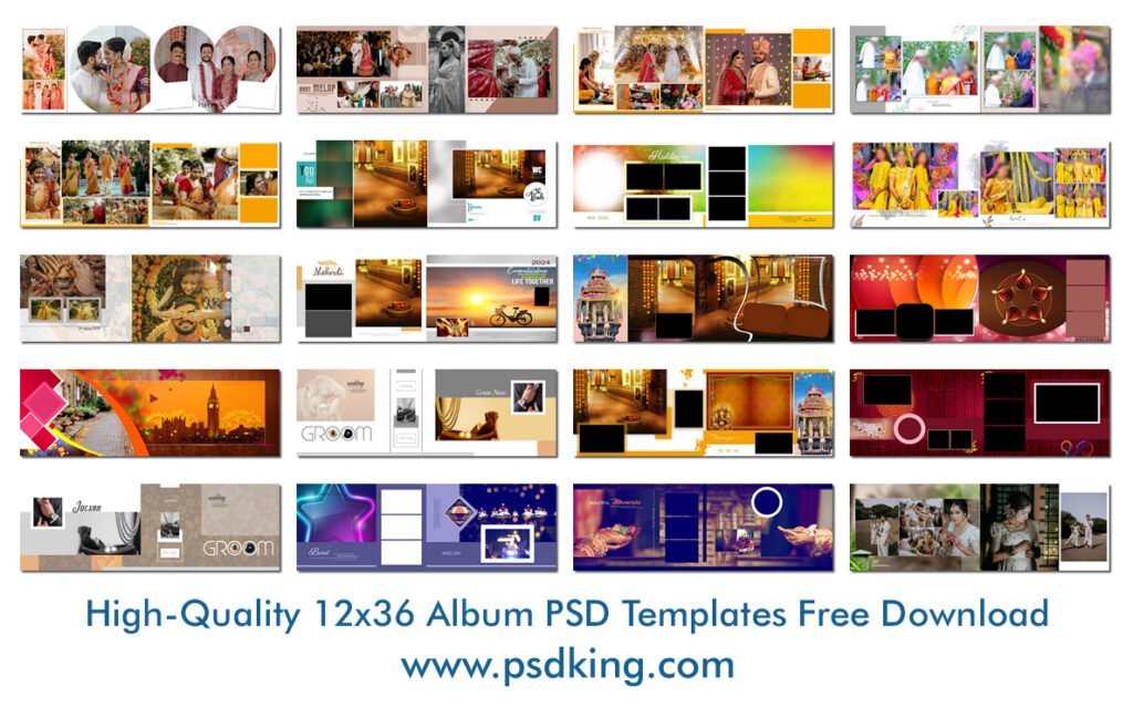 High-Quality 12x36 Album PSD Templates