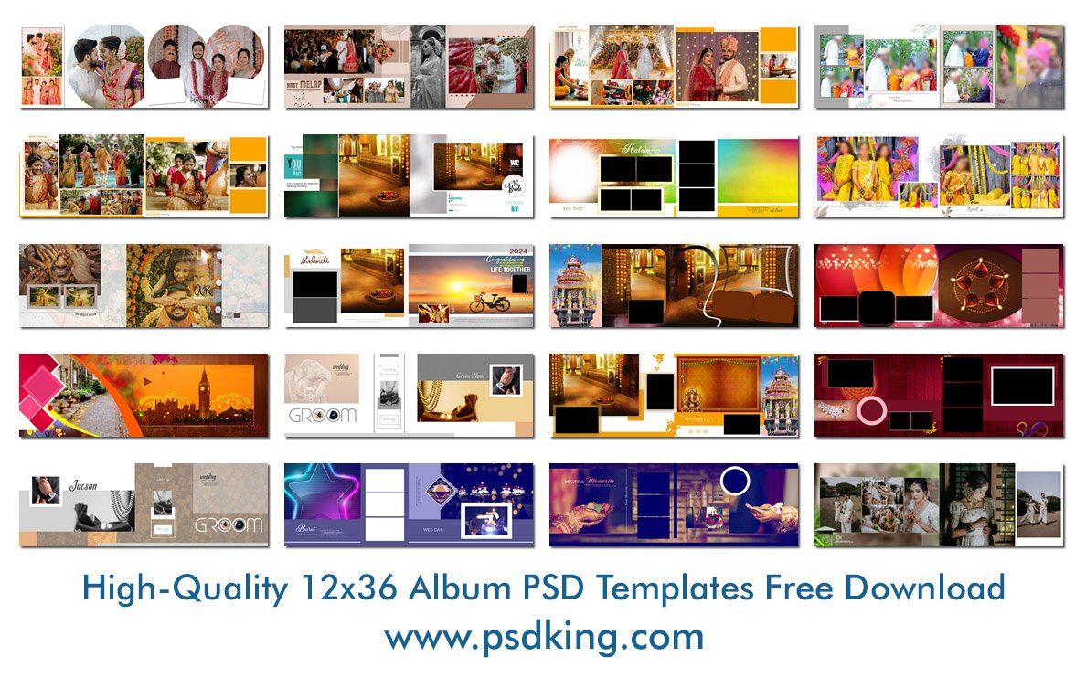 High-Quality 12x36 Album PSD Templates