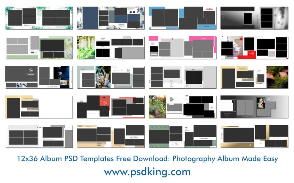12x36 Album PSD Templates Free Download