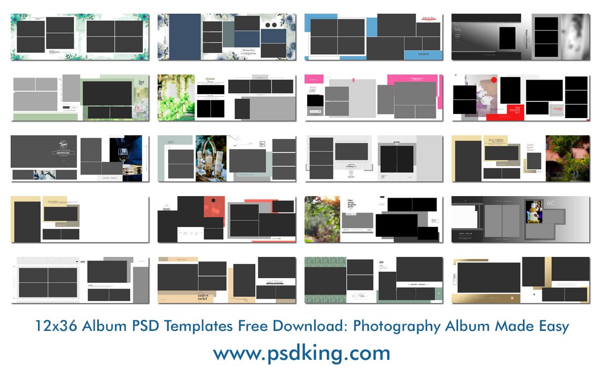 12x36 Album PSD Templates Free Download