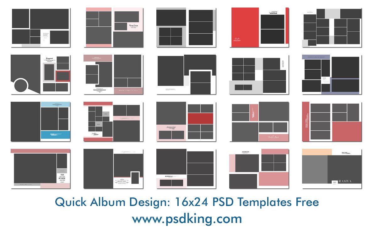 Quick Album Design: 16x24 PSD Templates Free