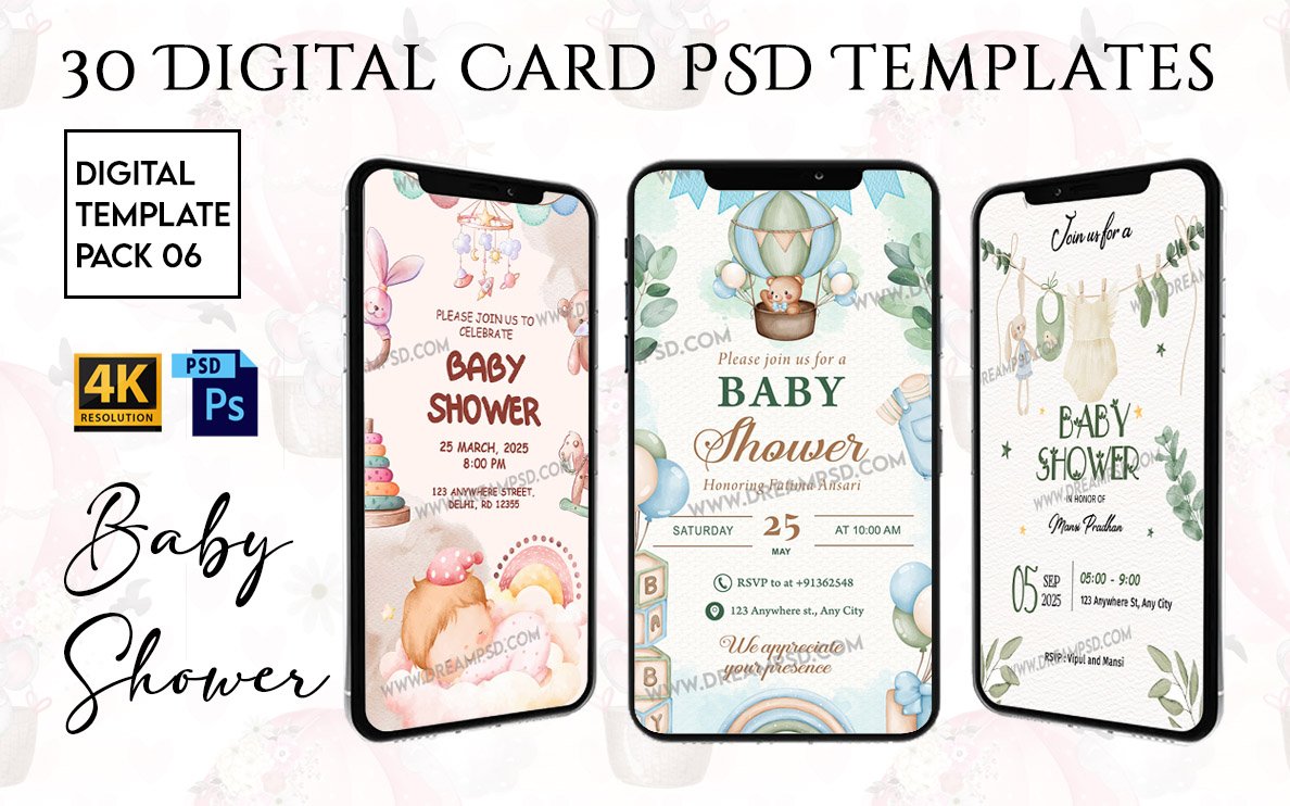 Baby Shower Invitation PSD