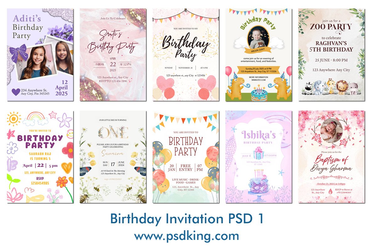 Birthday Invitation PSD Template