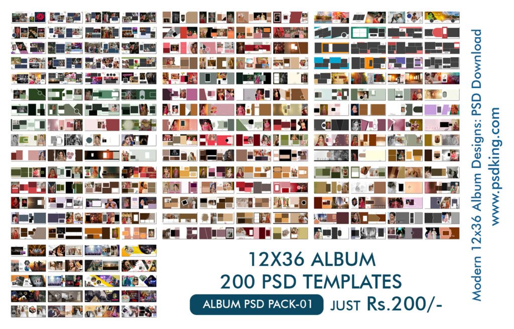 12x36 Album PSD Templates Pack
