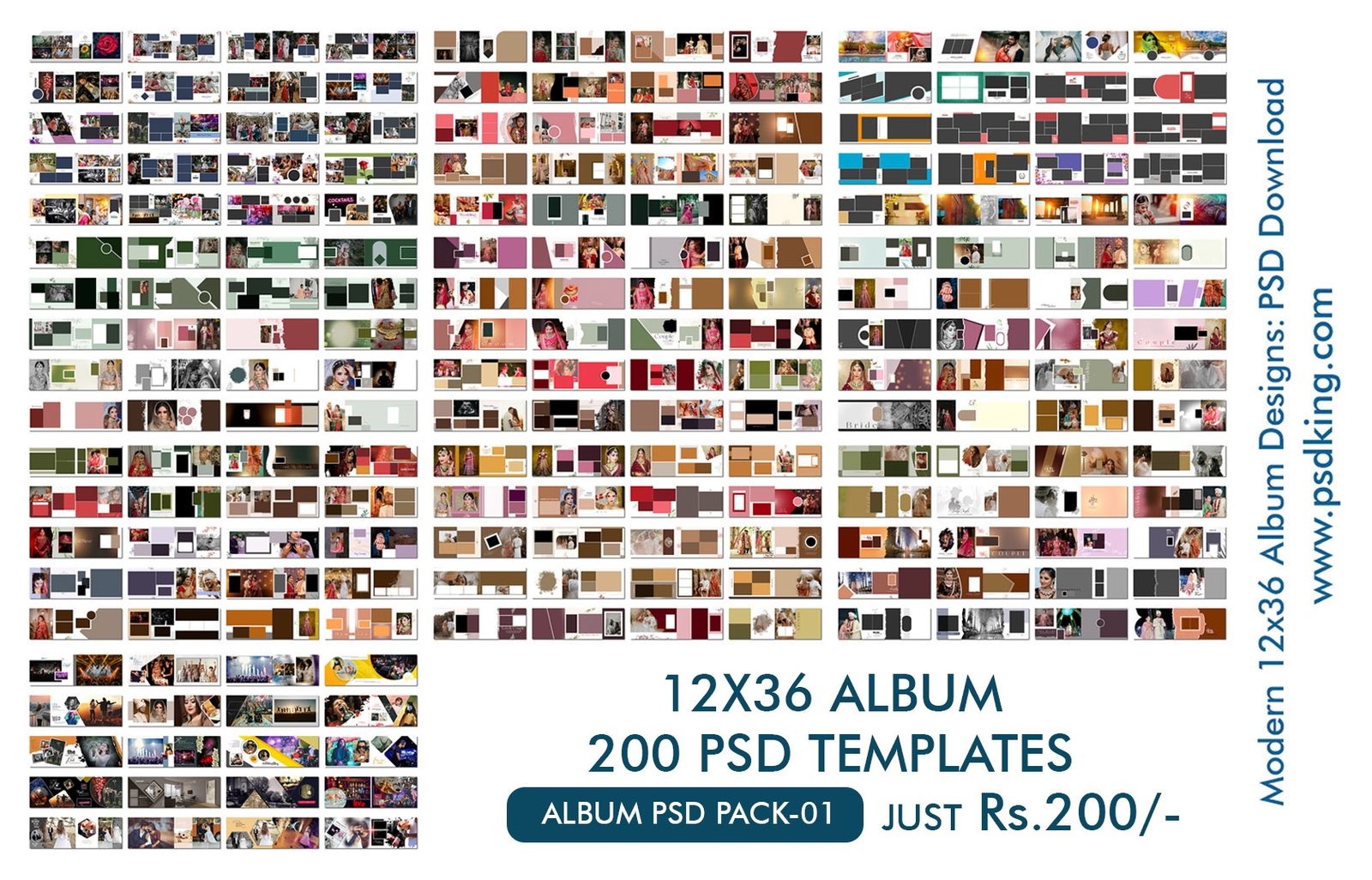 12x36 Album PSD Templates Pack