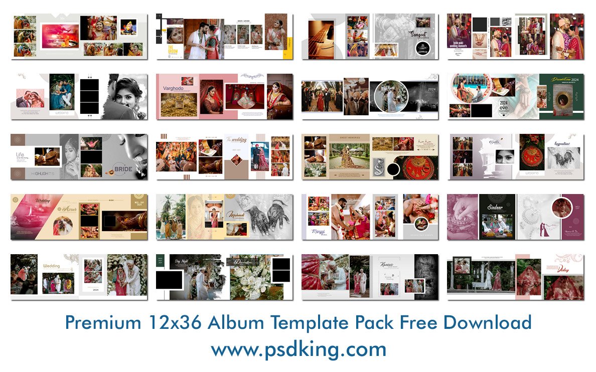 12x36 Album Template Pack Free Download