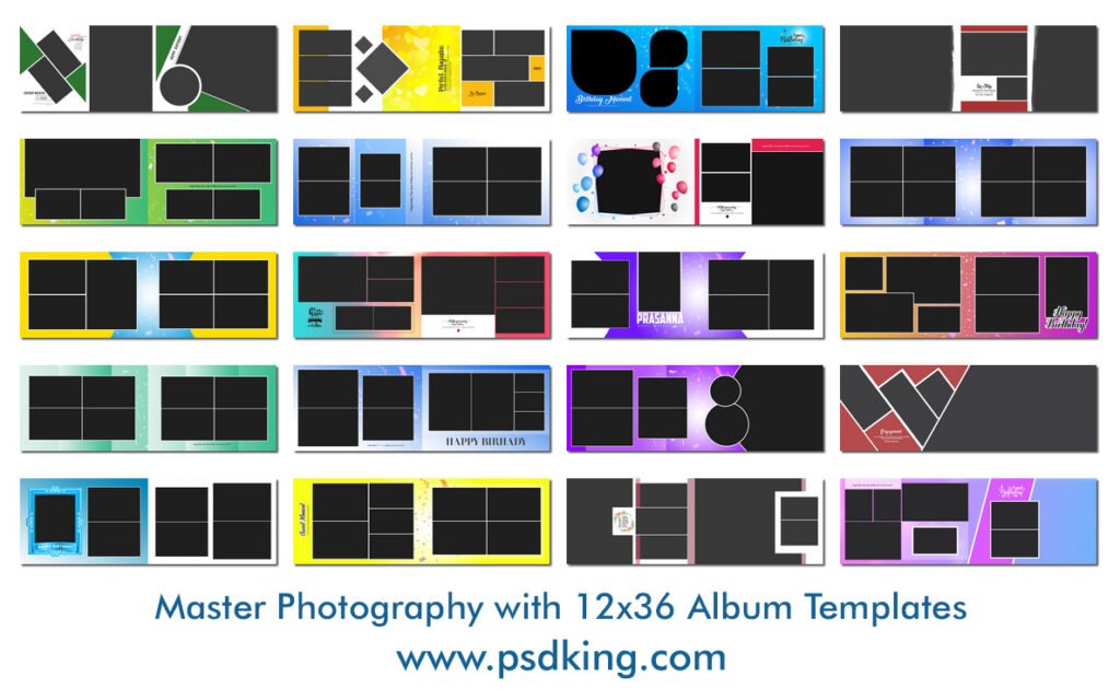 Birthday Album Templates 12x36