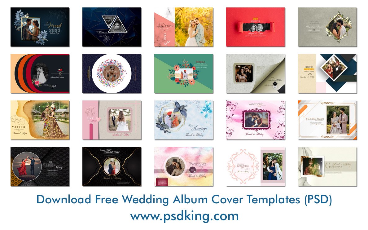 Wedding Album Cover Templates PSD