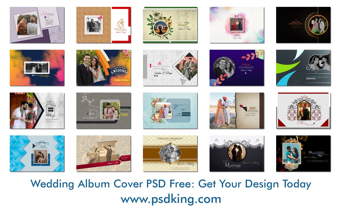 Wedding Album Cover PSD Free