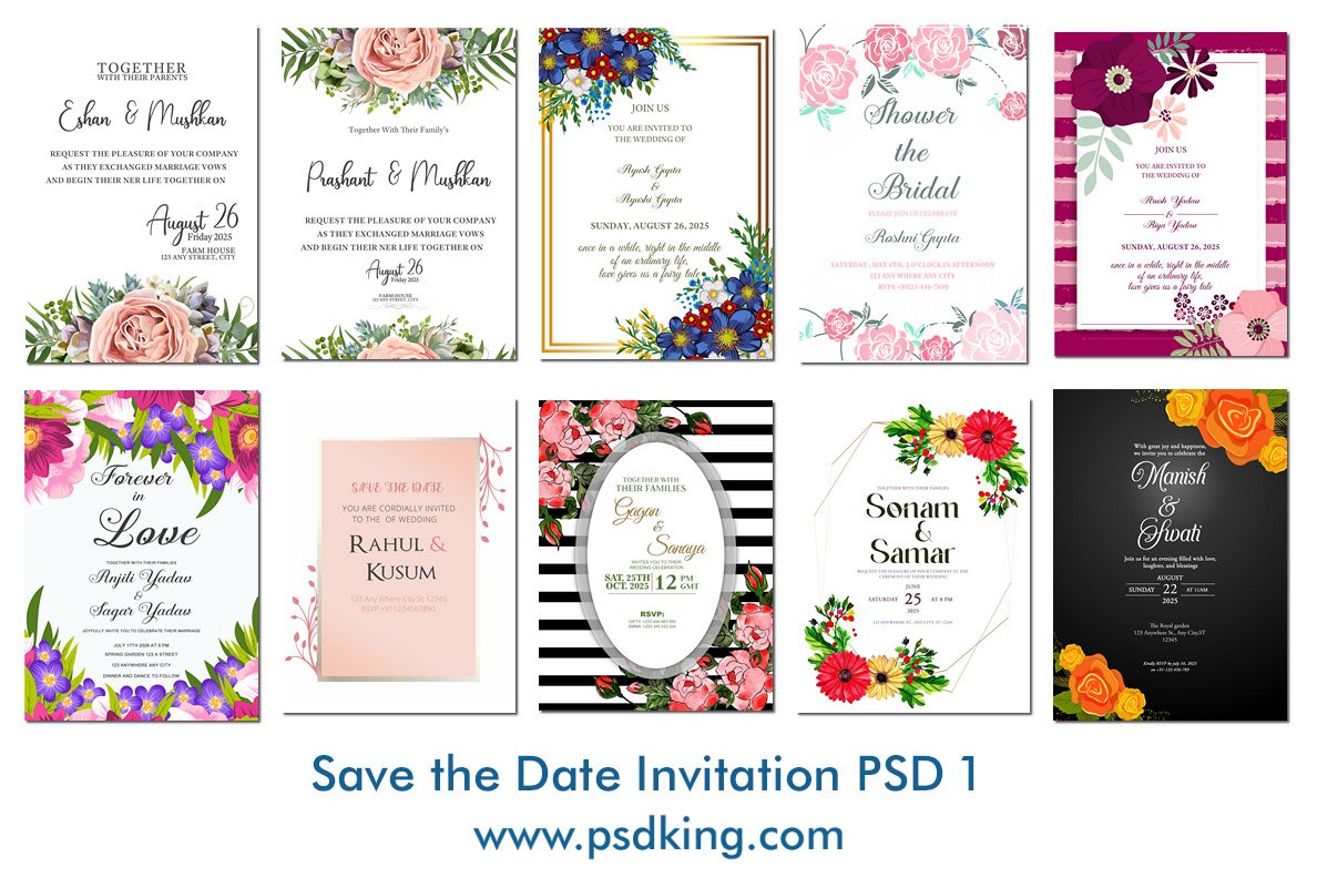 Save the Date Invitation PSD