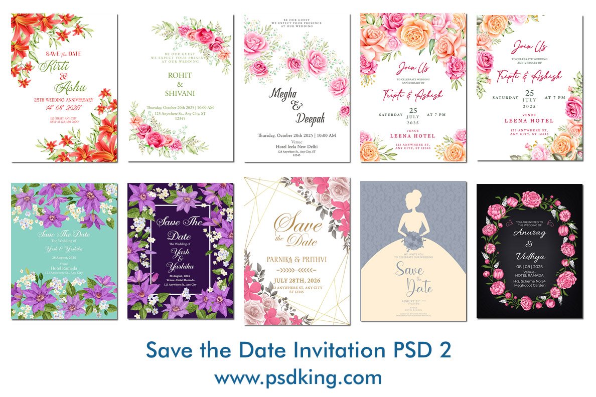 Save the Date Invitation PSD