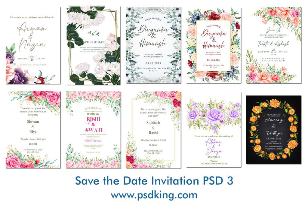 Save the Date Invitation PSD 3
