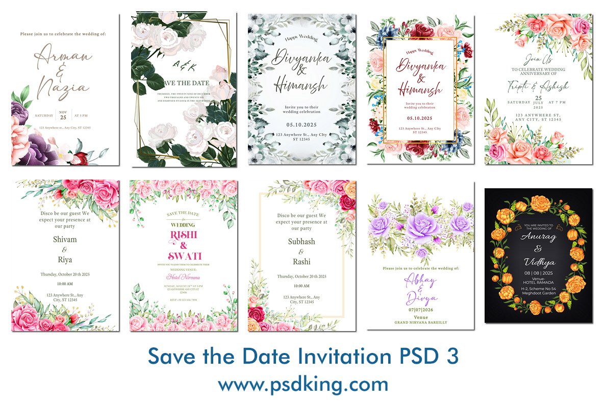 Save the Date Invitation PSD 3