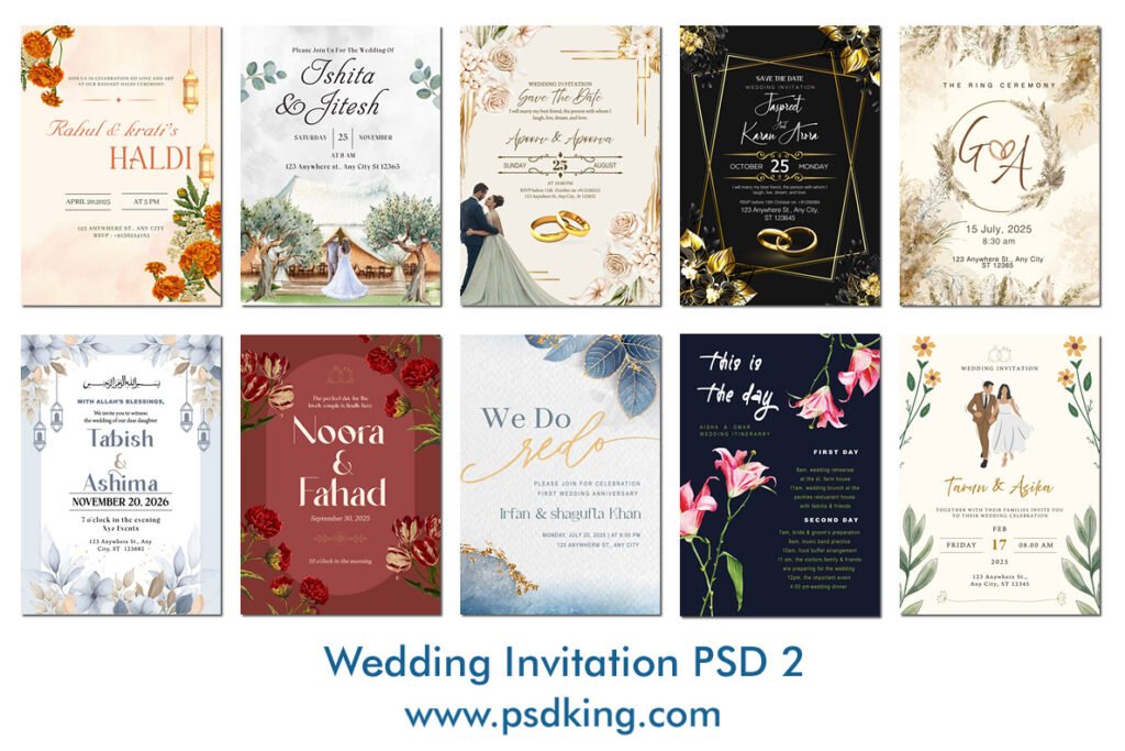 Wedding Invitation PSD Template