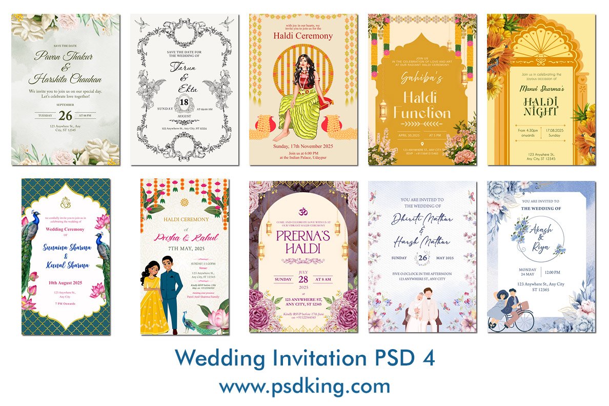 wedding invitation psd