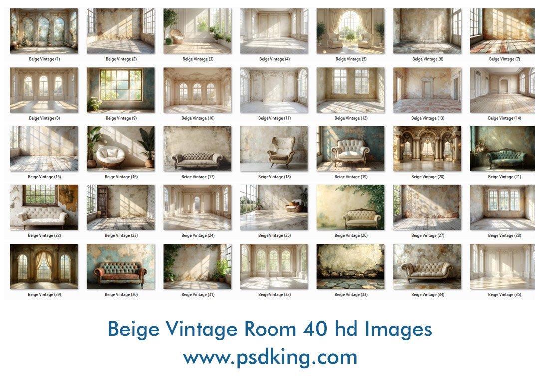 Beige Vintage Room Backdrop