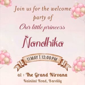 Baby Girl Welcom Party Invitation EH-234