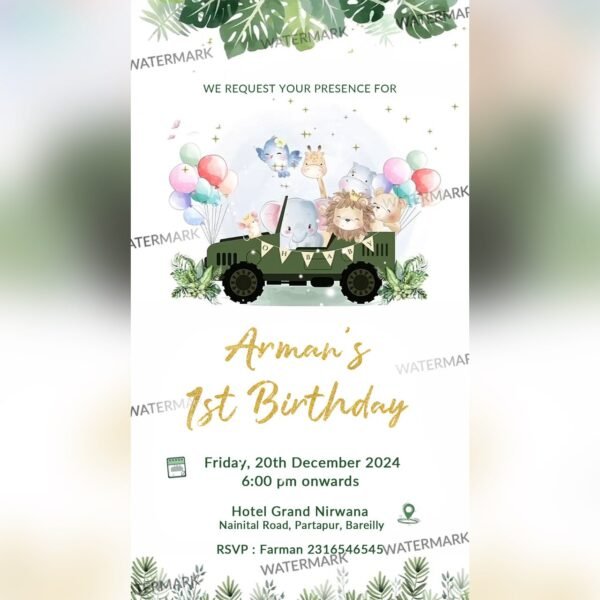 Wild One Birthday Invitation EH-392 - Image 2