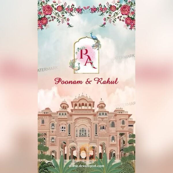 Rajasthani Theme Wedding Invitation EH-395 - Image 2