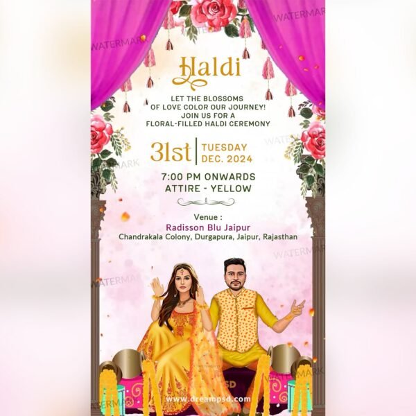 Rajasthani Theme Wedding Invitation EH-395 - Image 4