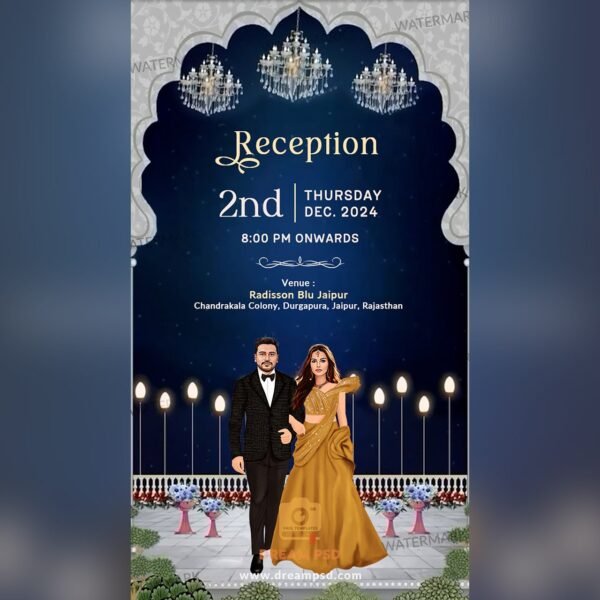 Rajasthani Theme Wedding Invitation EH-395 - Image 5