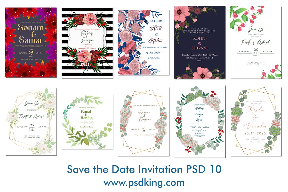 Save the Date Invitation PSD