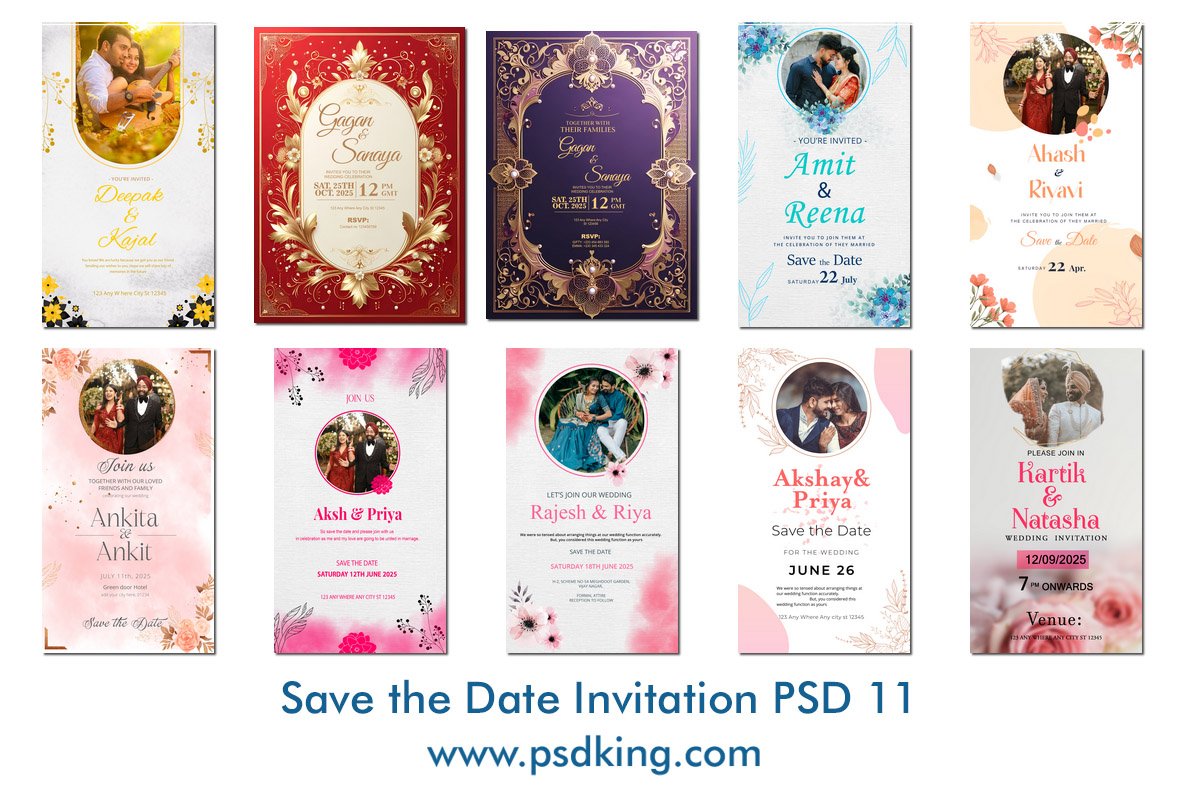 Save the Date Invitation PSD