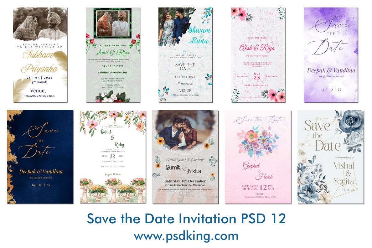 Save the Date Invitation PSD