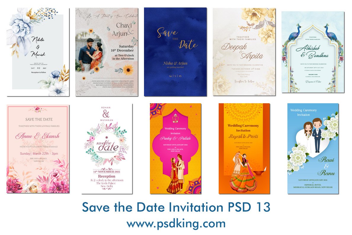 Save the Date Invitation PSD