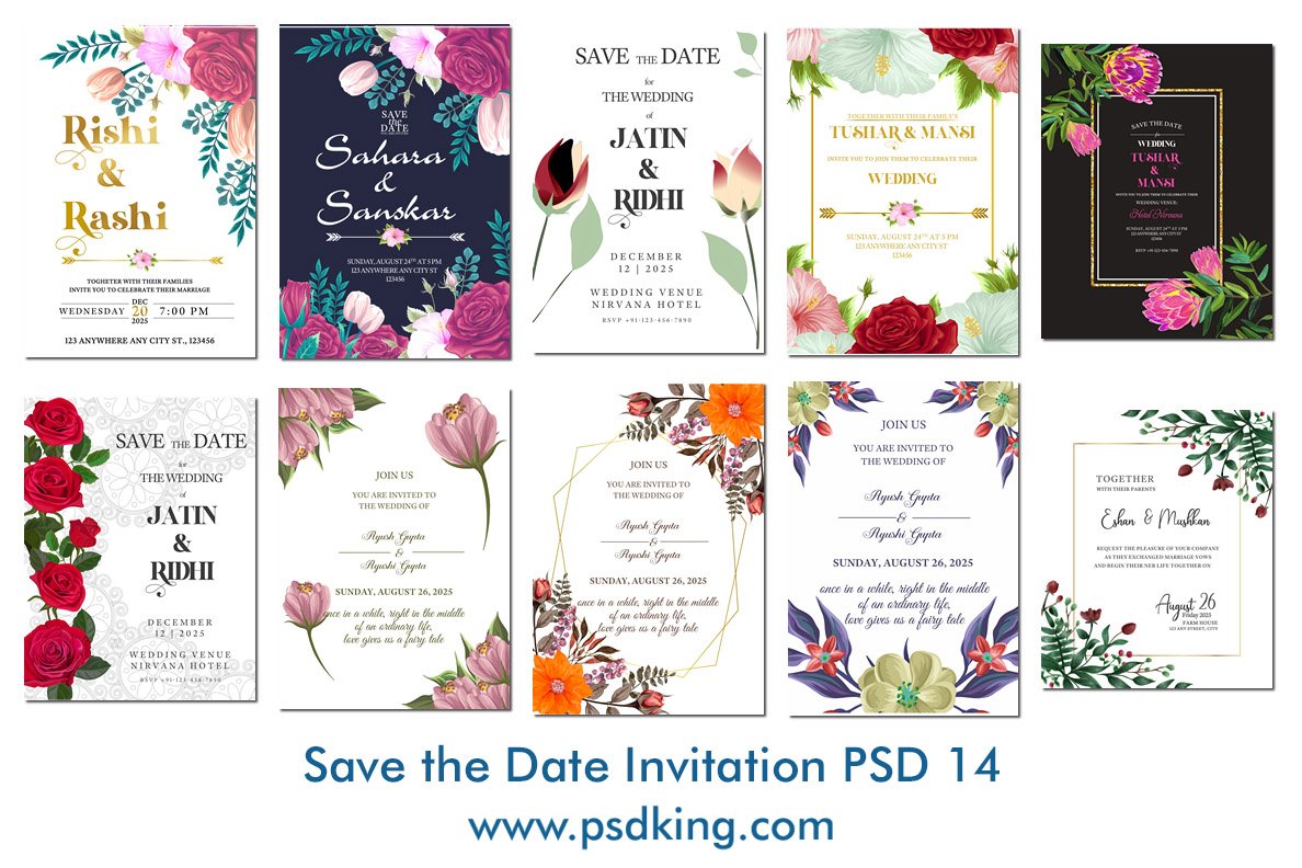 Save the Date Invitation PSD