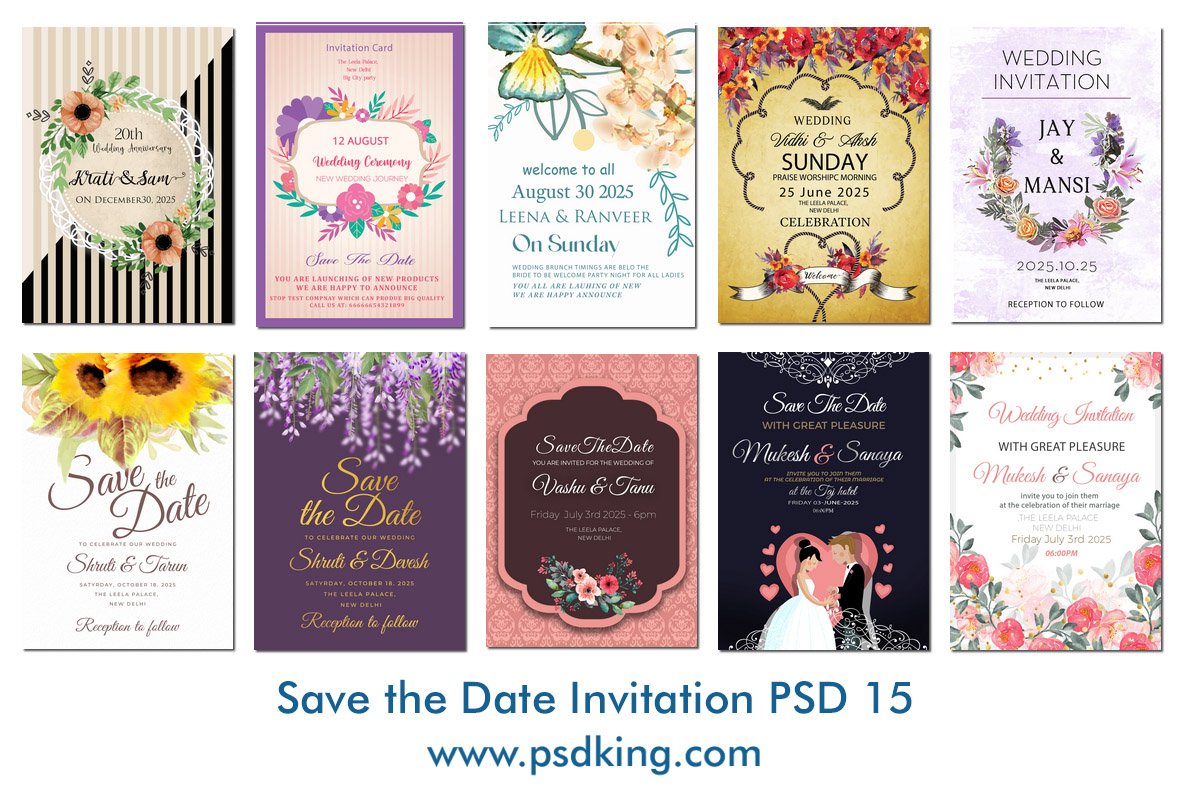 Save the Date Invitation PSD