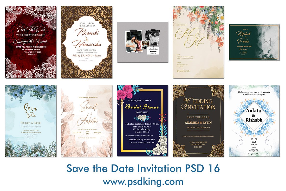 Save the Date Invitation PSD