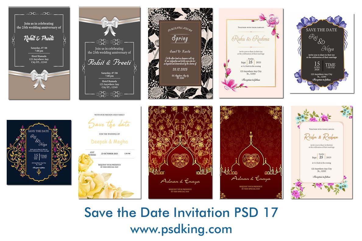 Save the Date Invitation PSD