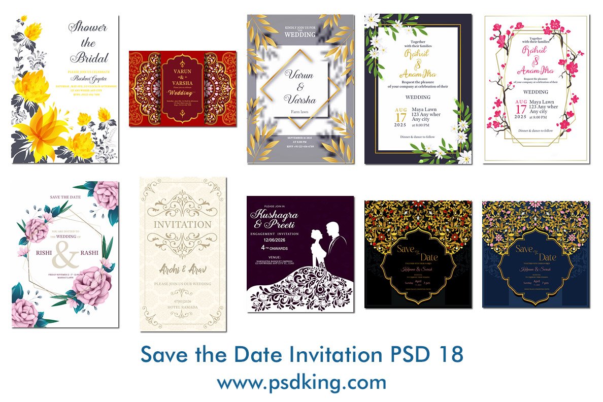 Save the Date Invitation PSD
