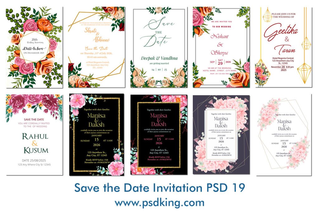 Save the Date Invitation PSD