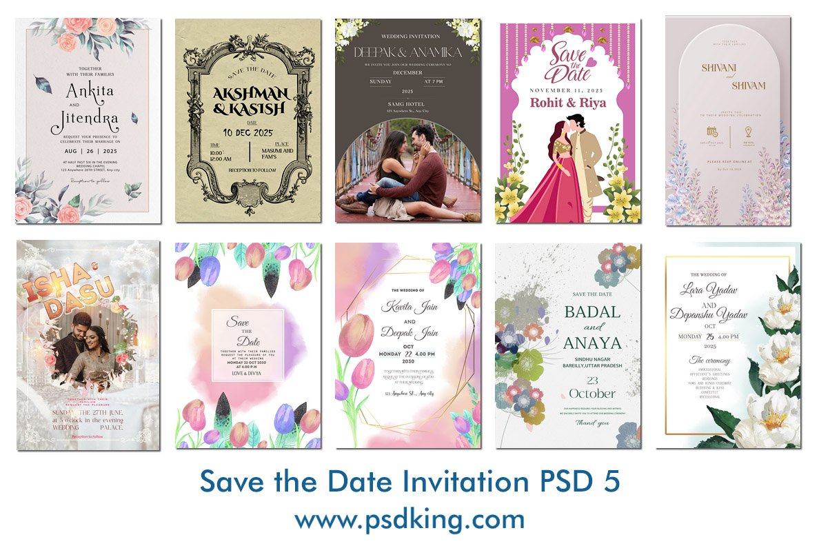 Save the Date Invitation PSD