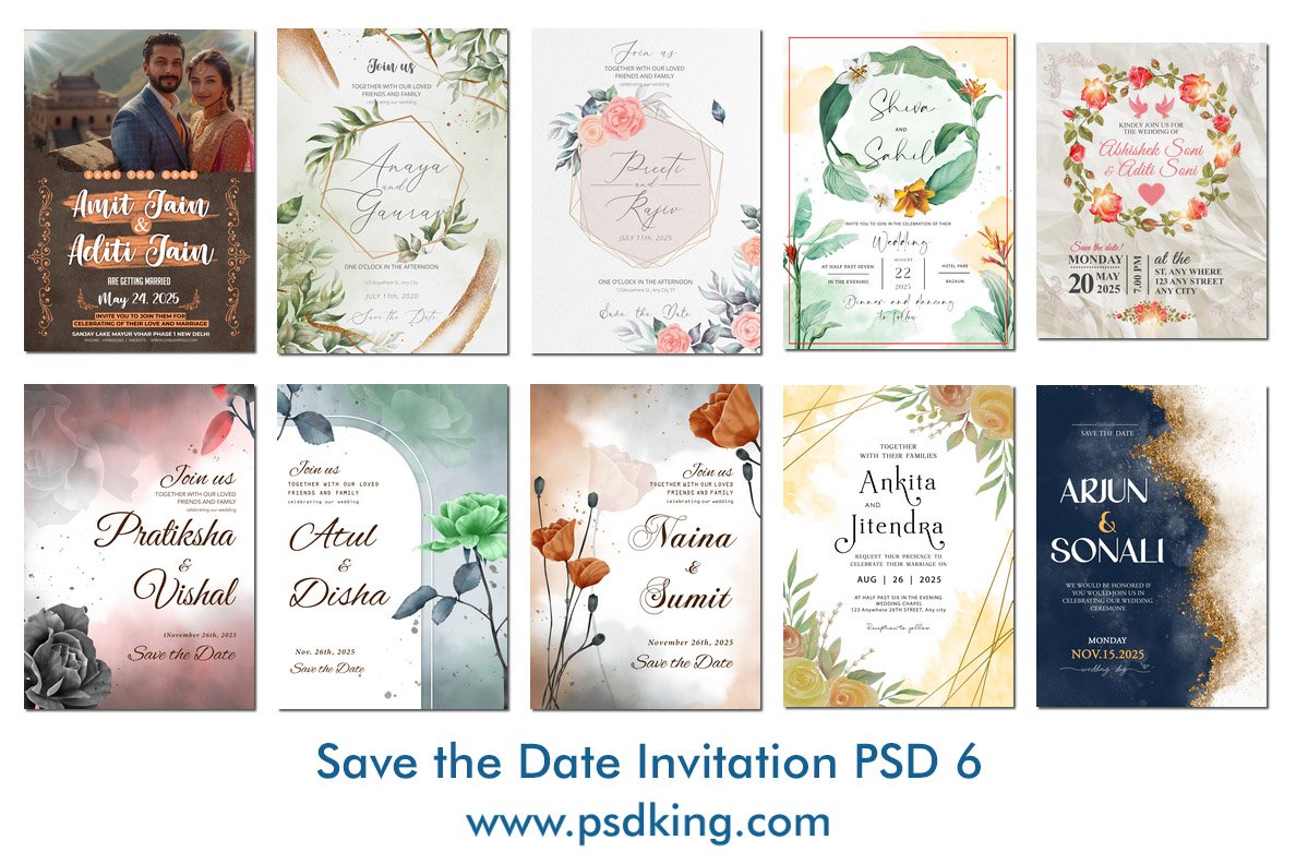 Save the Date Invitation PSD