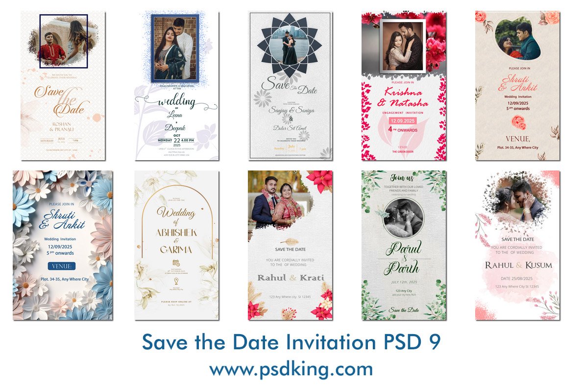 Save the Date Invitation PSD