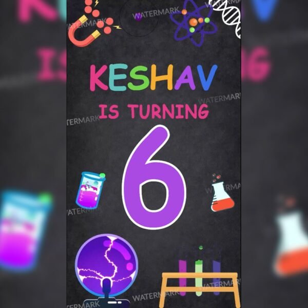 Science Experiment Theme Birthday Invitation EH-407