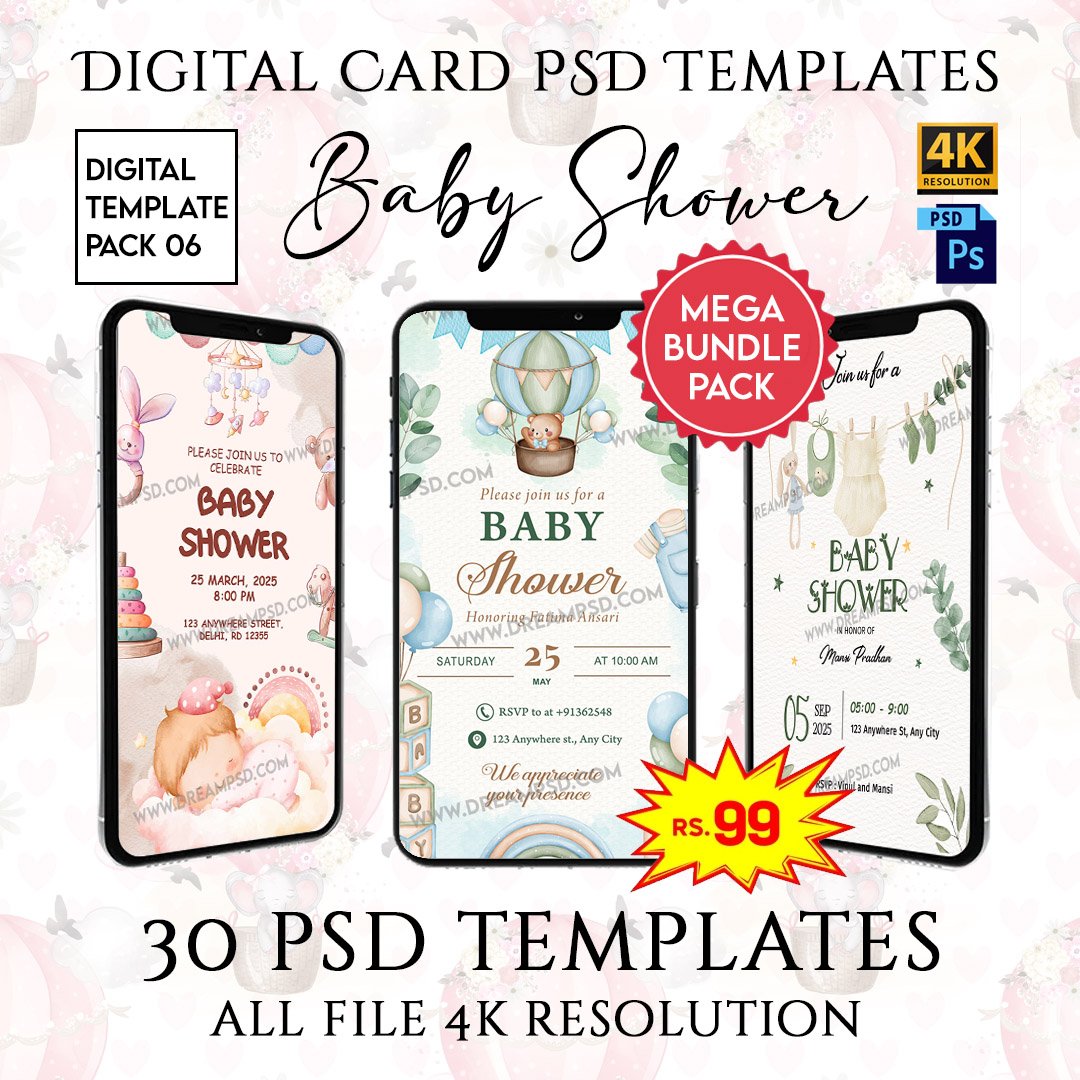 Baby Shower Invitation PSD