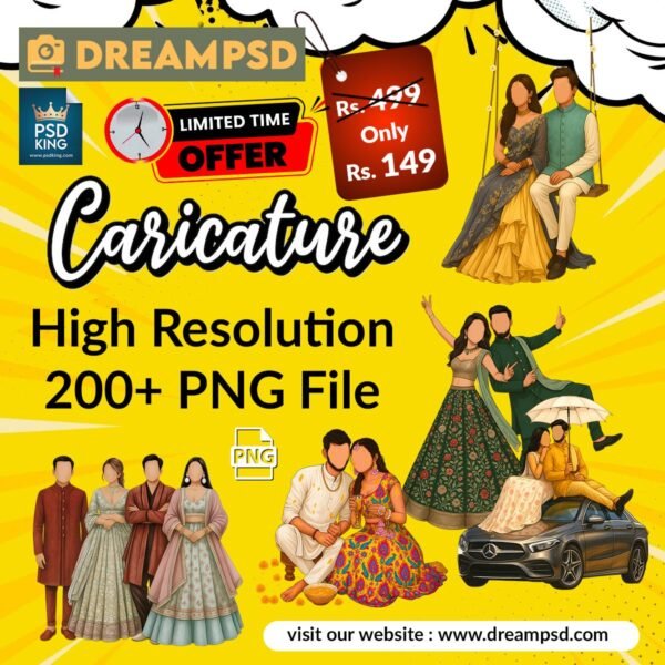 200+ Caricature PNG Files Pack