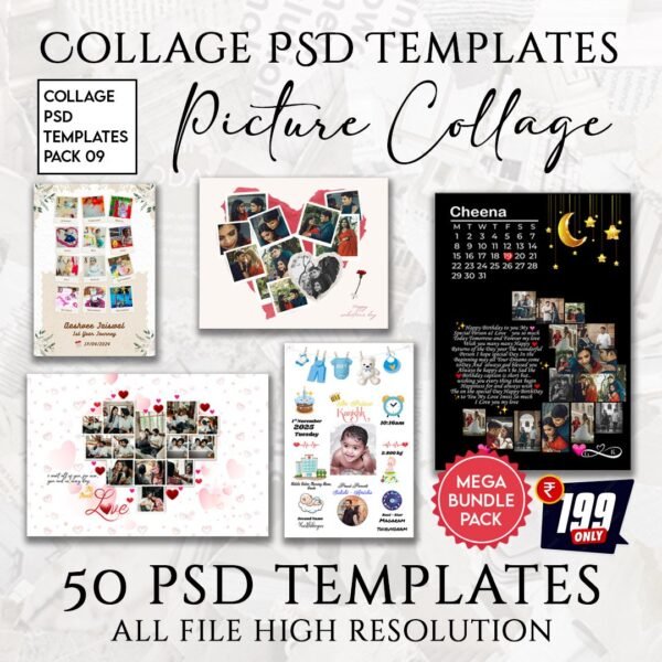 Picture Collage PSD Templates Bundle Pack 09