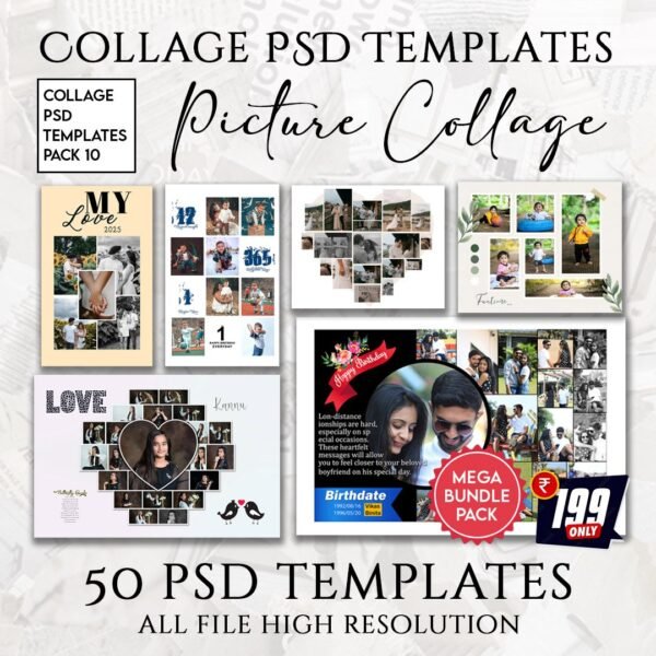 Picture Collage PSD Templates Bundle Pack 10