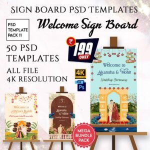 Welcome Sign Board PSD Templates Pack 11