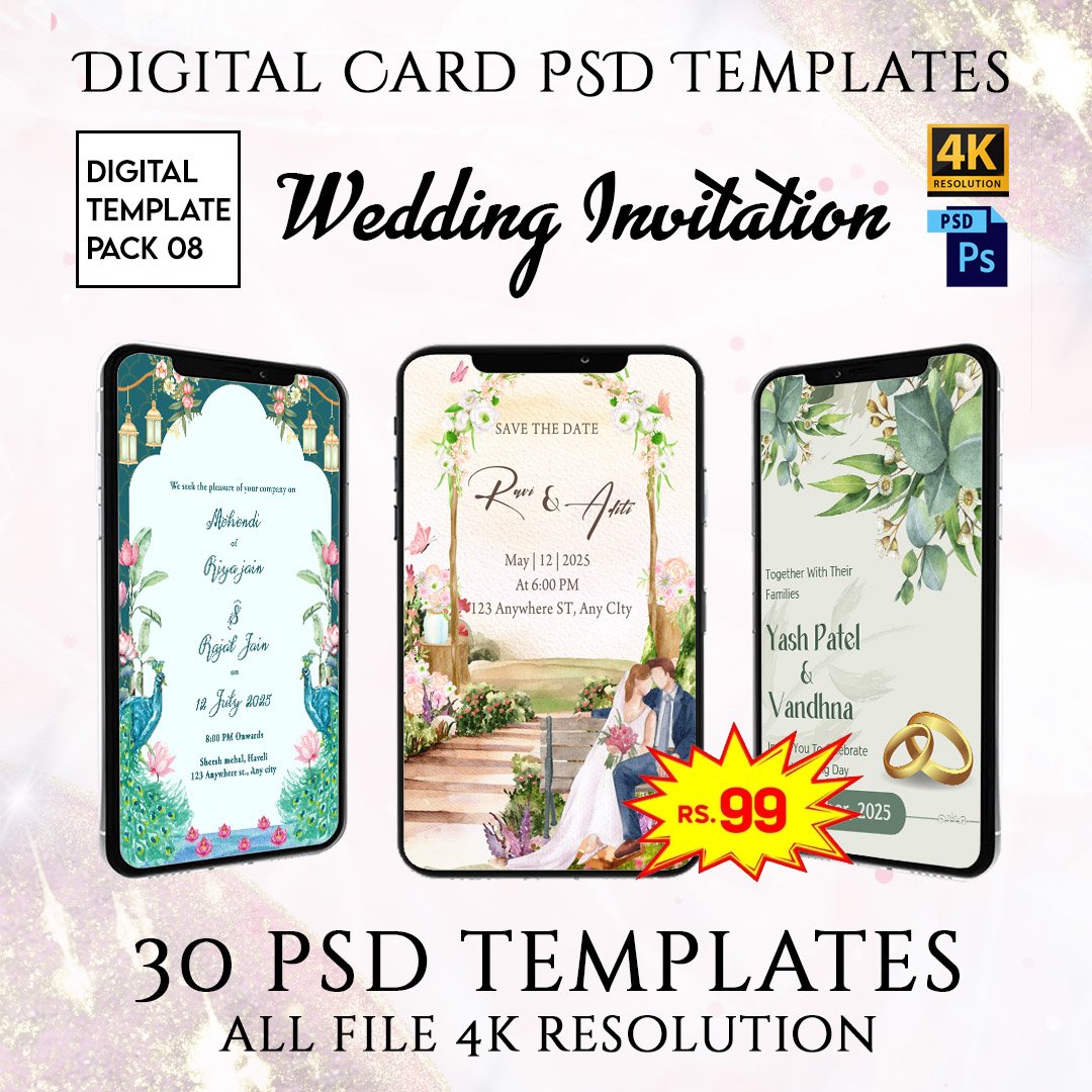 wedding invitation psd