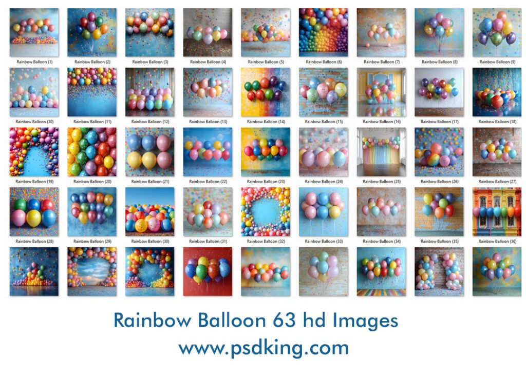 Rainbow Balloon Backdrop