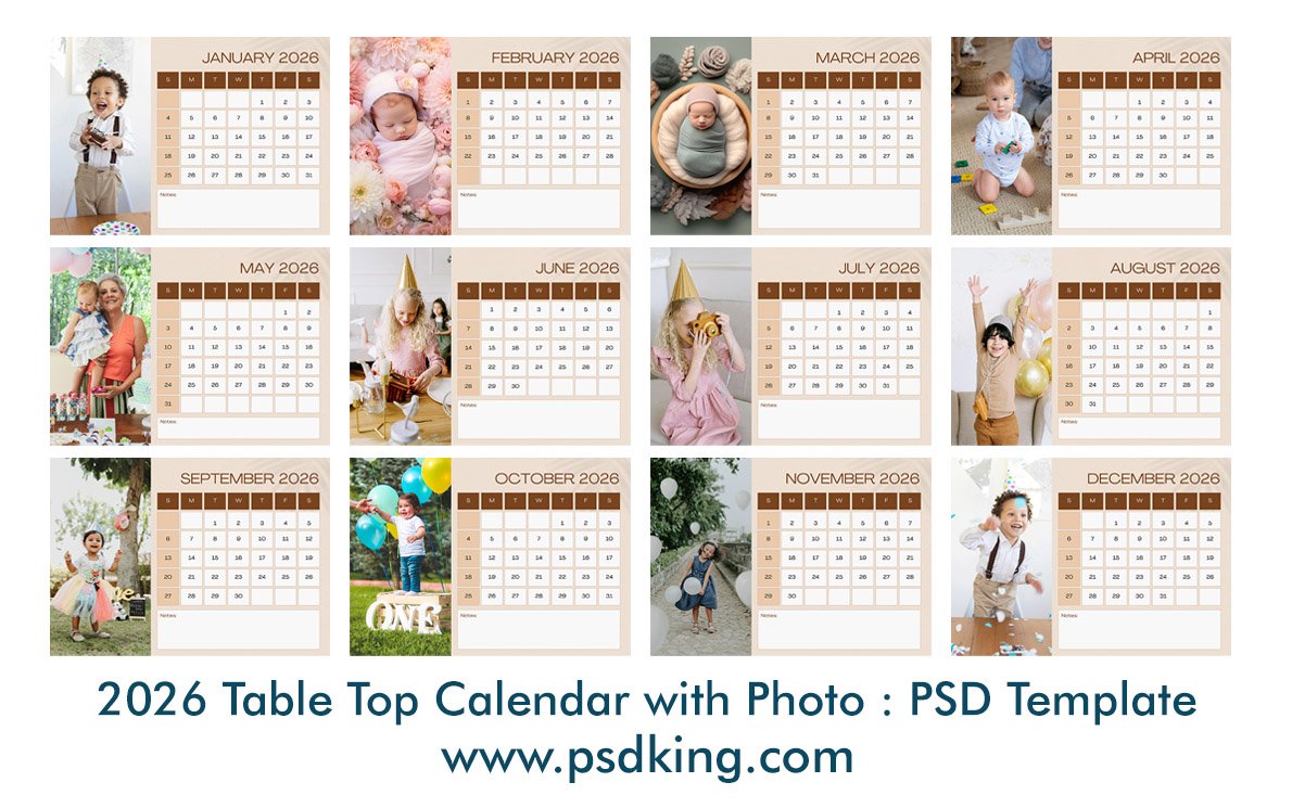 Personalize Table Top Calendar